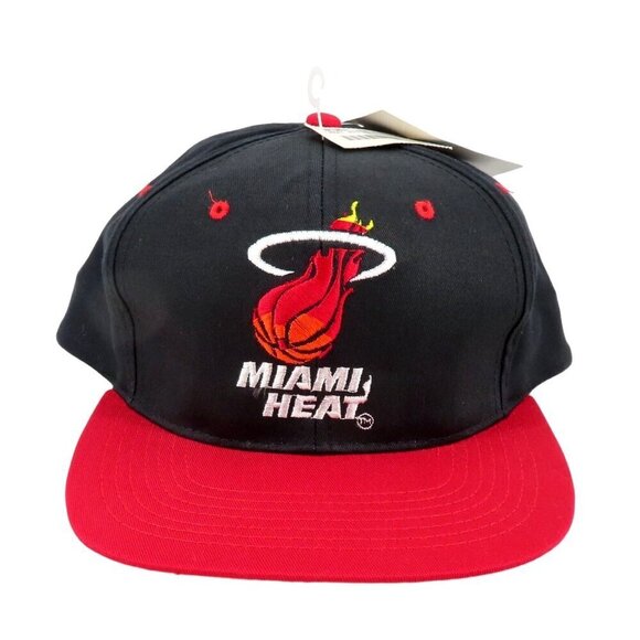 VTG Miami Heat NBA Official Drew Pearson Embroidered Flaming Basketball Cap NEW - Picture 1 of 12